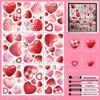 Valentine's Day 3D Heart Glass Stickers - Festive Window Decorations
