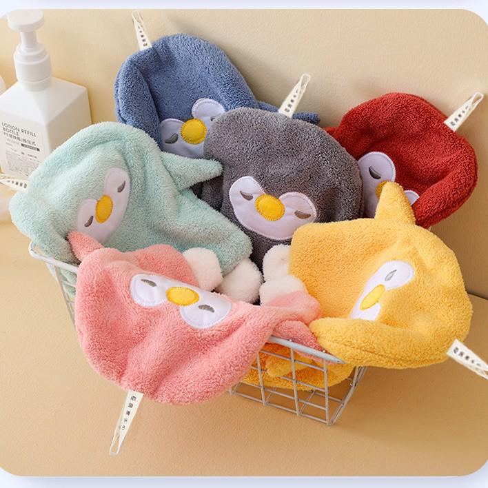 Cute Penguin Hanging Hand Towel for Kitchen & Bathroom - Soft & Absorbent for Kids