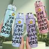 1PC Joyful Season Verse Print 750ml Color Plastic Sports Water Bottle Leakproof Flip Straw Lid Suitable for Sports Office Home Use