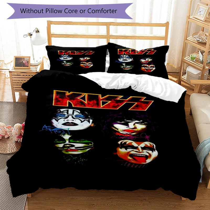 KISS Band Print Flannel Blanket, Soft Warm Lightweight Throw Blanket for living Room,Sofa Bed Camping office