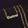Atoztide Custom Necklaces Personalized Stainless Steel 4mm NK Cuban Thick Chain Pendant Letter for Women Jewelry Gift