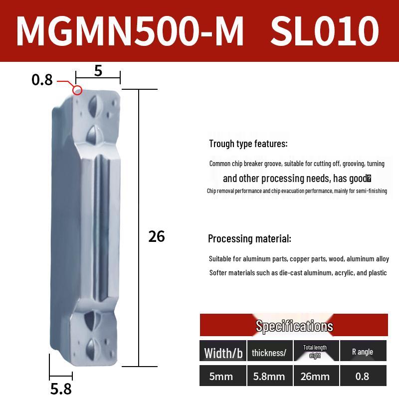 CNC Grooving Blade MGMN300/400-M for Stainless Steel, Ceramic, Aluminum Lathe Parting Tool Inserts
