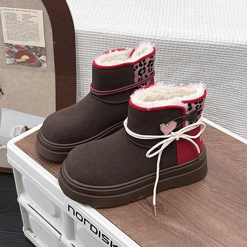 Thick-soled Niche Cotton Shoes for Women To Wear New Autumn and Winter Fur Integrated Fleece Thickened Warm Snow Boots