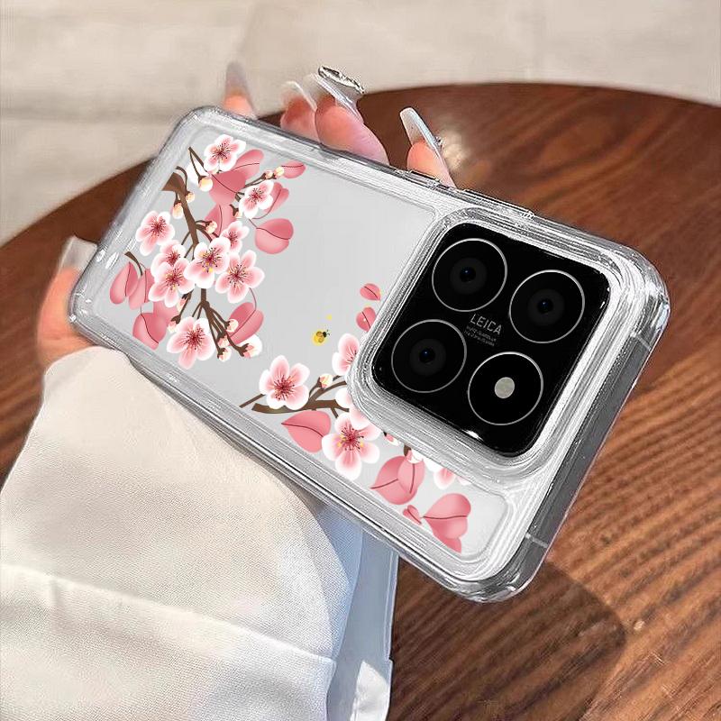 For Xiaomi 14T 13T Pro Poco F6 X6 Pro X5 Redmi 14C Note 14 Pro 13 12 11 Cover Floral Print Soft Silicone Clear Slim Shockproof Protection Phone Case
