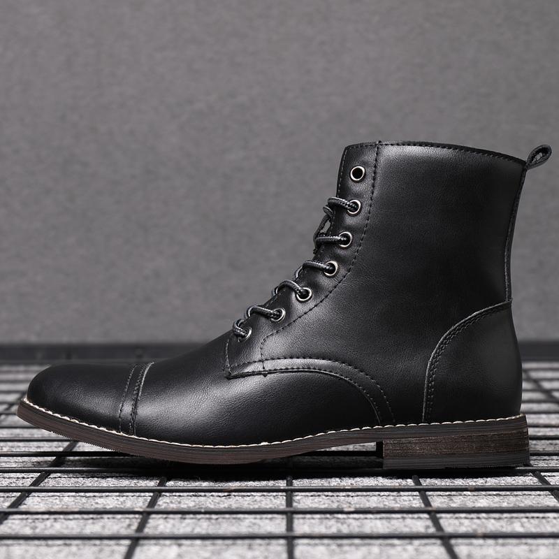 Men Fashion Boots New Arrival Britsh Vintage Leather Boots Shoes Men Boots Autumn Winter Design Men's Ankle Boots Plus Size
