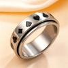 Bunter Poker-Muster Edelstahl Spinner Ring für den täglichen Gebrauch, Unisex Valentinstagsgeschenk