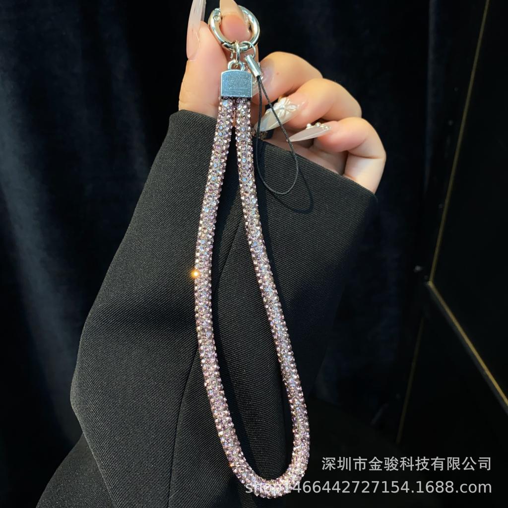 Phone Lanyard Colorful Dopamine Rhinestone Phone Chain Wrist Style High-End Fashion Versatile Hanging Decoration Wholesale