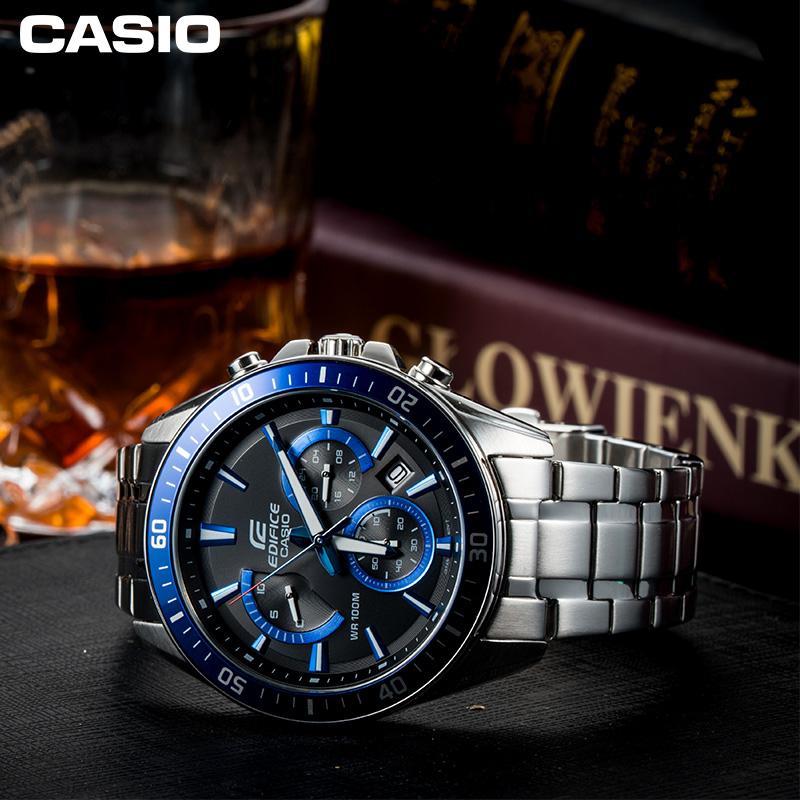 Casio EDIFICE Herz des Ozeans 100 Meter Wasserdicht Quarzwerk Edelstahlarmband Japanische und Koreanische Uhr Herrenuhr EFR-552D-1A2VUPRD