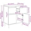 Sideboard with Drawers Black Oak Effect 60 x 35 x 70 cm