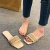 Xiaoxiangfeng Cool Slippers for Women To Wear In the Summer of 2025, New Models with Small Soft Soles, Square Head, Seaside Vacation Beach Shoes