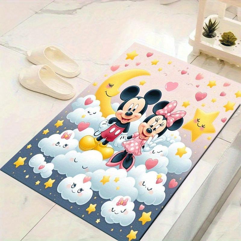 

1pc Mickey and Minnie Pattern Area Rug Soft Flannel Floor Mat for Living Room,Office,Bedroom and Carpet,Sofa Coffee Table Floor Mat 60cm by 90cm
