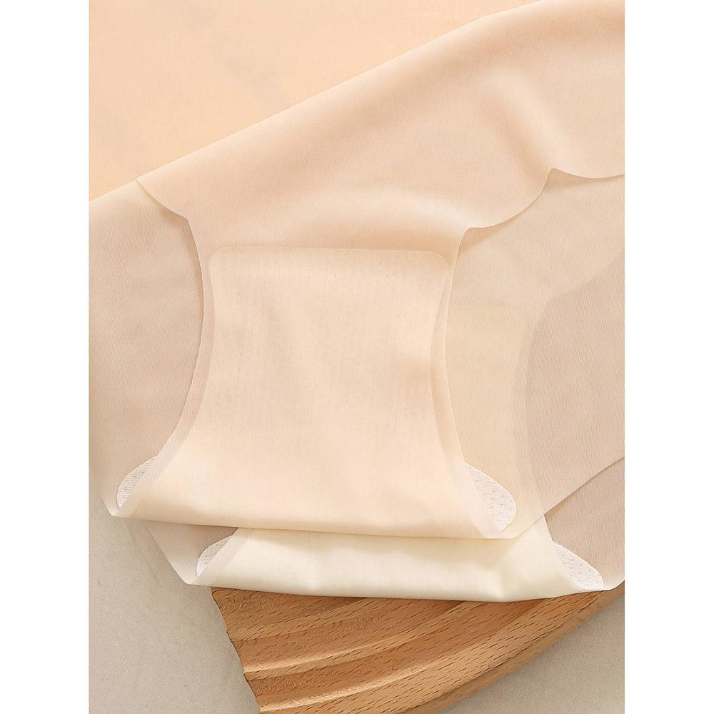 5pcs Womens Ice Silk Seamless Mid Rise Underwear Breathable Soft Lightweight Sheer Comfortable Lingerie Multicolor Casual Fashion