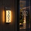 Solar House Number Light Light, Power with High-Efficiency Panels, Intelligent Automatic Address Frosted Glass LED Waterproof Outdoor Sign Powered