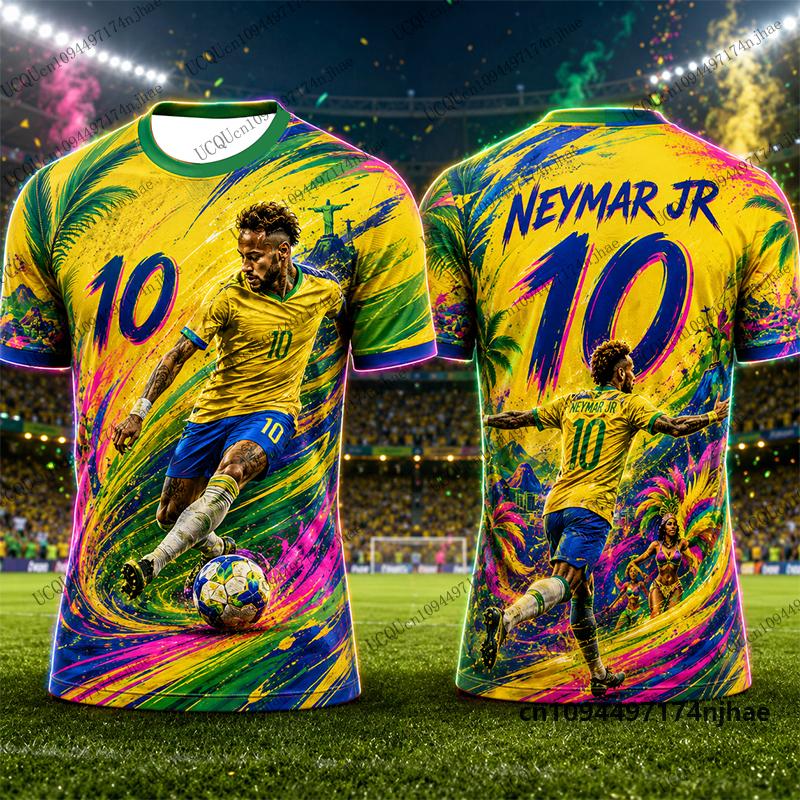 2026 Nieuwe Aankomst Speciale Editie Neymar #10 Print Voetbalshirt Voor Mannen T-shirt Sport Training T-shirts Casual Kinderen/Volwassenen Tops