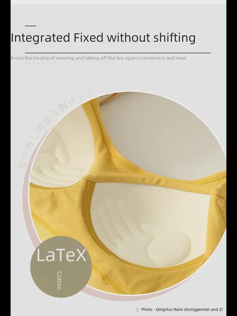 Damsport-bh i ren bomull med ryggförstärkning, justerbara axelband och fast enstyckskupa