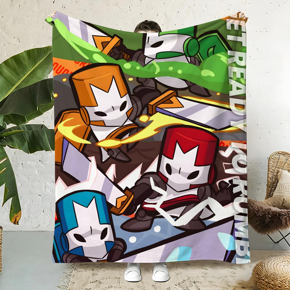 Game C-Castle Crashers Throw Flannel Throw Blanket,Bed Home Office Nap Blanket Travel,Camping,Picnic Blanket Soft Decor 75X95CM