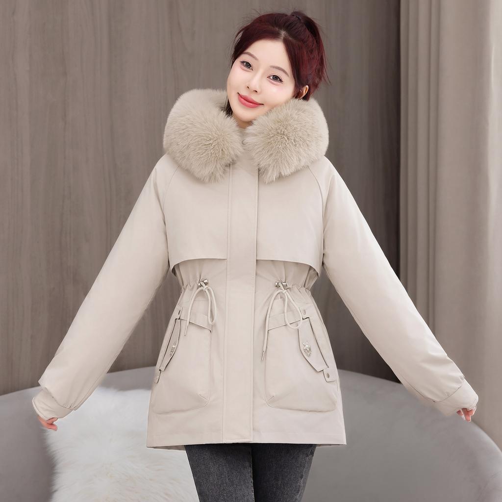 Winter New Big Fur Collar Korean Version Fashionable Versatile Padded Jacket Loose Coat