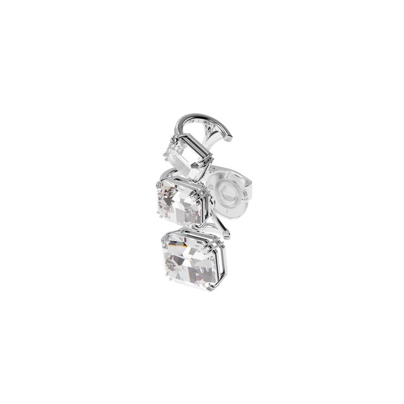 Swarovski Single Gradient Crystal Rhodium Plated Millenia Crystal Ear Clip Unisex Couple Style White 5602783