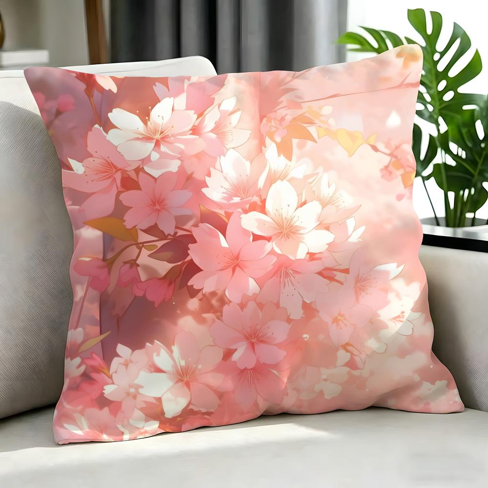 Art LLight pink gentle petalsed Cushion Cover Cushion Cover Set Pcs x x x Pillowcase Decorative Sofa Home Decor