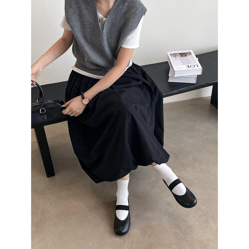 Black single shoes flat-soled French soft-soled grandma shoes versatile ballet Mary Jane shoes