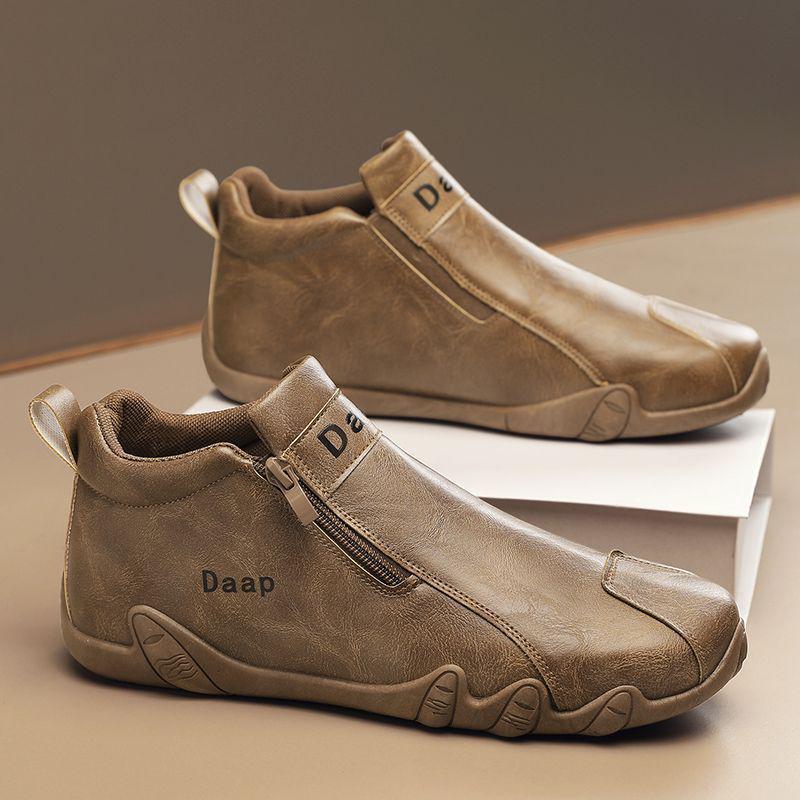 

Мужские высокие ботинки Martin в ретро-британском стиле — осень, толстая подошва, нескользящая, плюс бархат 39