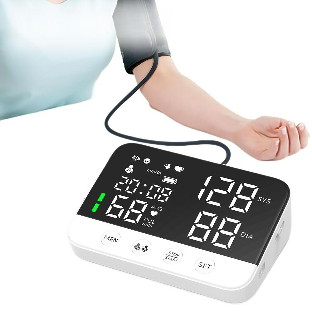 Portable Sphygmomanometer LED Screen Digital Wrist Blood Pressure Monitor Heart Rate Pulse Meter Measure Household Use
