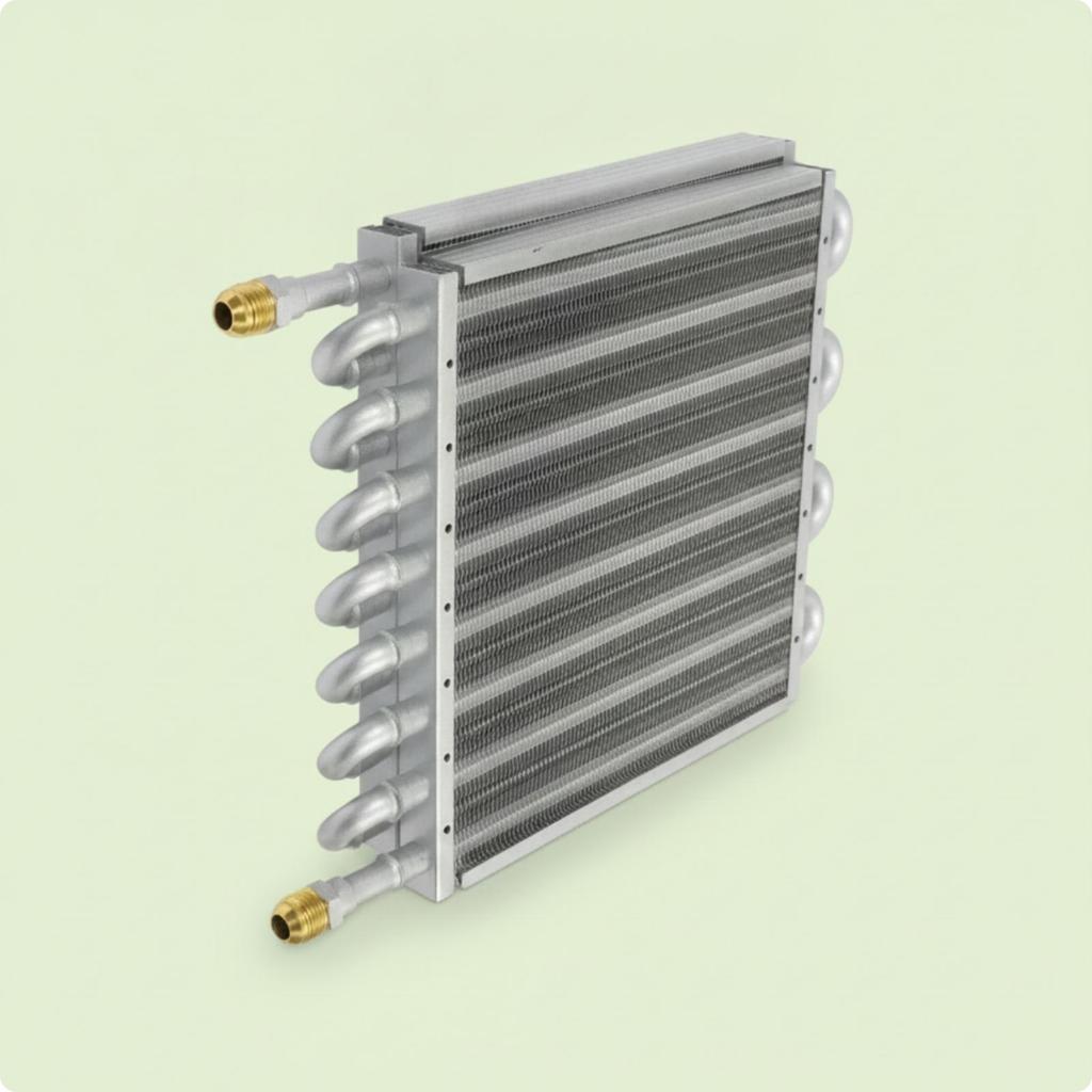Car Climate Control Condenser Curved Side Tubes Cooling System 7.5 Mm Fittings 16row Silv