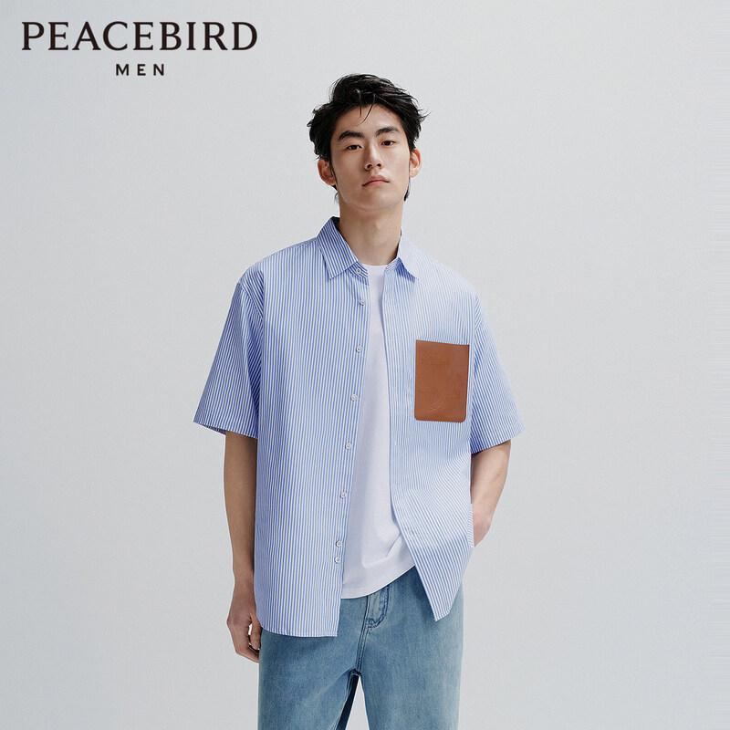 Peacebird Men s Short Sleeve Loose Fit Shirt BWCCE2155 3XL