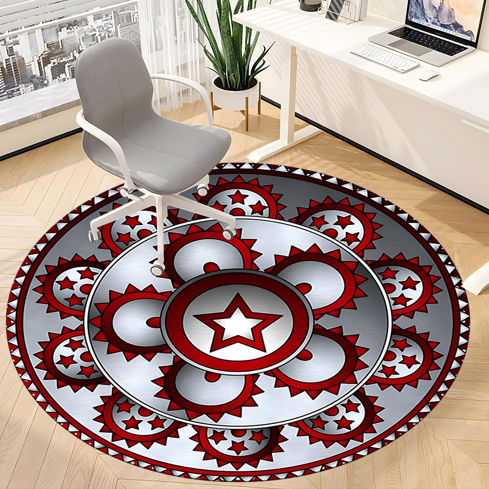 

1pc Star Mandala Pattern Chair Carpet for Office, Soft Flannel Throw Mat, Perfect for Office,Holiday Party Decoration Choice yy251113178 80cm by 80cm