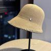Korean-style solid color cotton fisherman hat for women, versatile for spring and summer, sun protection bucket hat, trendy bucket hat for outings