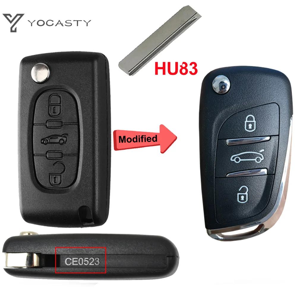 Yocasty Modified Remote Car Key Shell Flip Case For Citroen C2 C3 C4 C5 Berlingo For Peugeot 207 307 308 407 607 Hu83 Va2