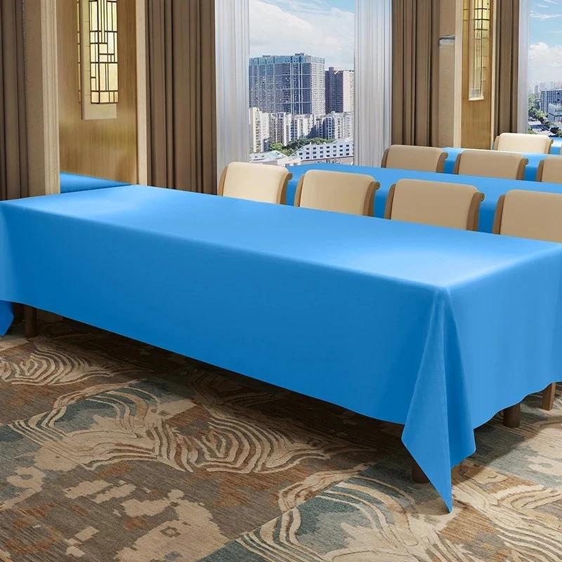 Solid Color Conference Staff  Tablecloth Rectangular High-grade Exhibition Activity Table Cloth Banquet Exhibition Table Skirt