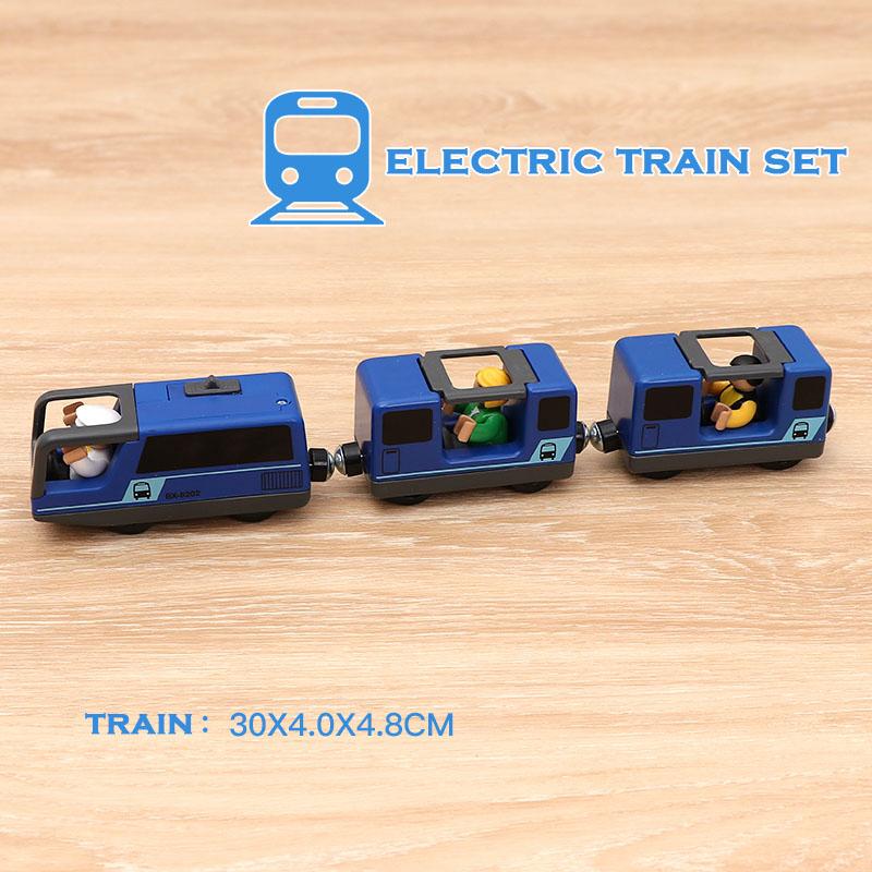 RC Electric Train Set Locomotive Magnetic Train Diecast Slot Toy Fit for Brand Wooden Train Railway Track Toys for Kids Gifts