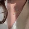 Shiny Pendant Necklace Simple Small Fresh Rhinestone Gold/silver Color Necklace Women's Accessories