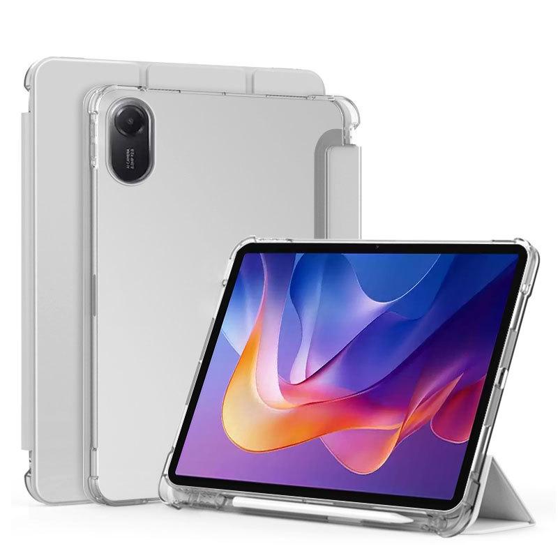 Husă de protecție magnetică triplă pliabilă Xiaomi Redmi Pad 2 cu suport pentru stilou, carcasă moale mată transparentă