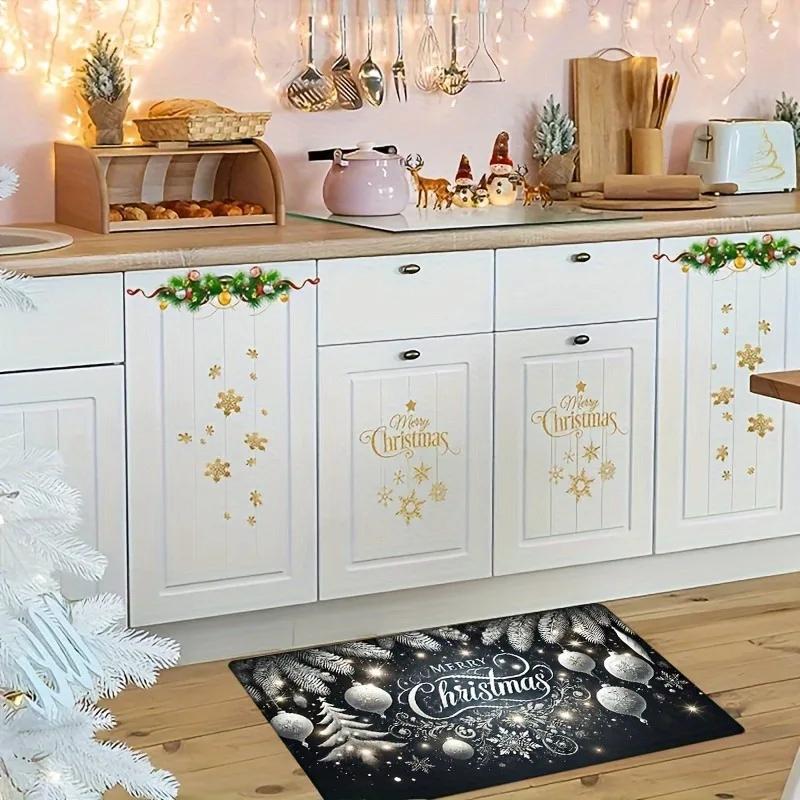 Merry Christmas welcome door mat is suitable for home decoration bedroom room bathroom kitchen floor mat soft and non-slip