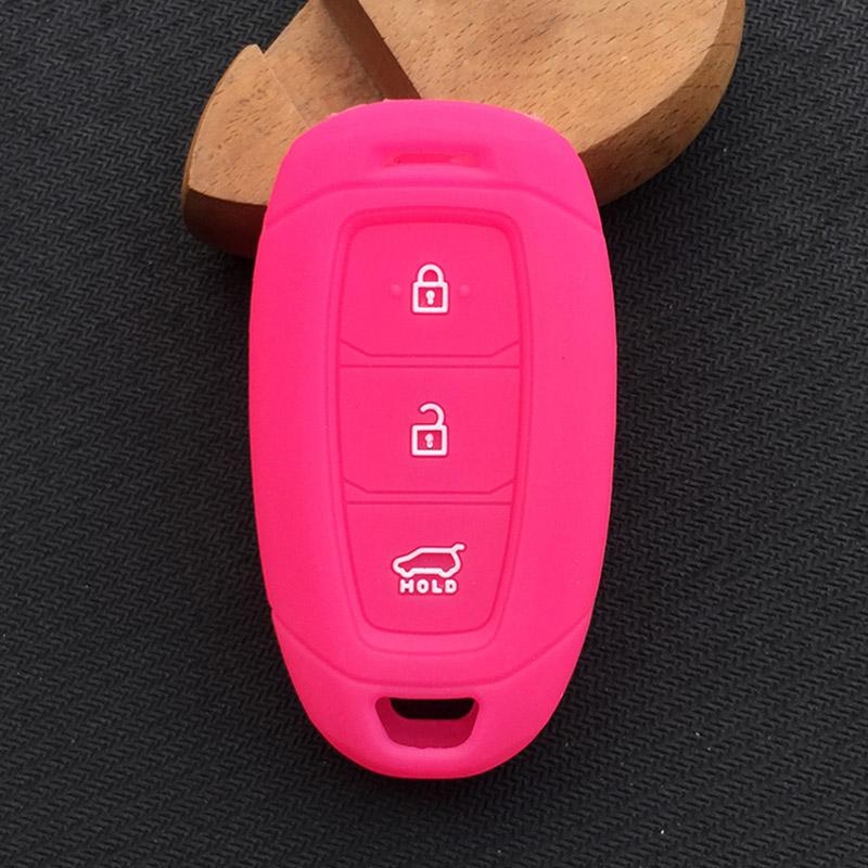 Silicone rubber car key case cover for hyundai kona 2017 i30 ix35 solaris Azera ELANTRA GRANDEUR IG 3button key case cover shell