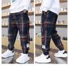 Fashion Boys Plaid Pants Spring Autumn Toddler Casual Cotton Trousers Kids Loose Sweatpants for Teenage Children Clothes 4-12Y