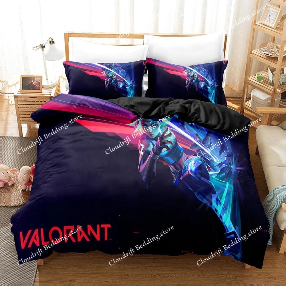Nuovi Set Biancheria da Letto per Gioco VALORANT Set Copripiumino Con Federa Letto Singolo Matrimoniale Queen King Biancheria da Letto Tessuti per la Casa