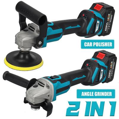 2000W 2 IN 1 688VF Car Waxing Polishing Machine For 18V Battery Speed Variable Brushless Car Polisher Angle Grinder