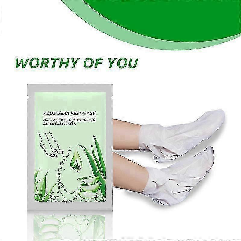 5pairs Foot Mask Exfoliating Feet Mask Pedicure Heels Foot Mask Aloe Vera