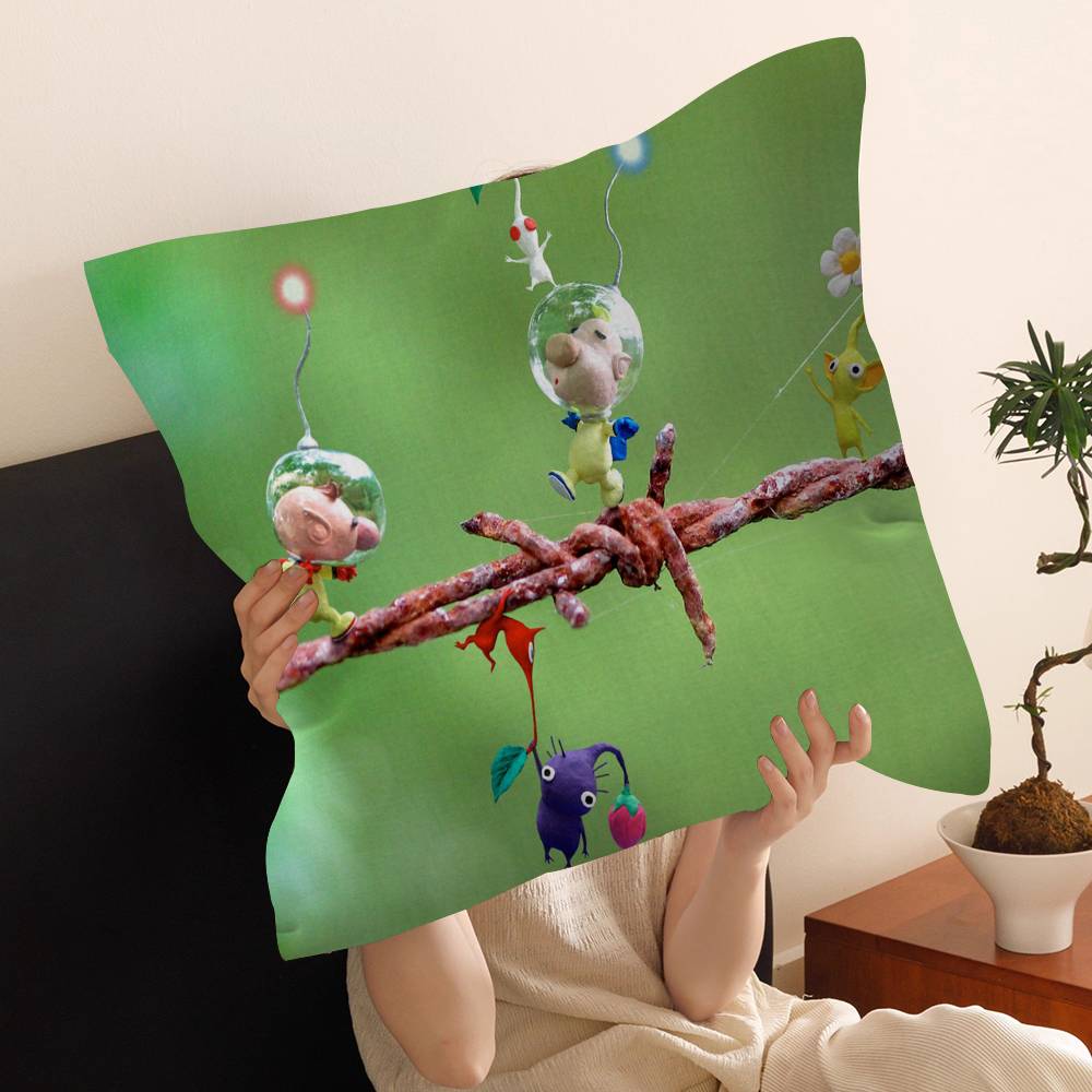 P-PikminS Stitch Lucky Dragon Pillow Cover Sofa Cushion Cover Home Room Decoration Children Gift