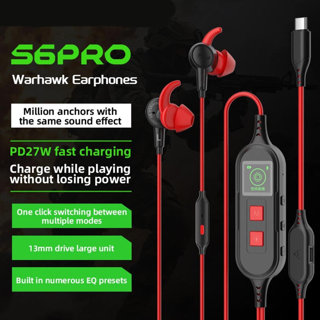Game Earphone Sound Card With Microphone In Ear Corded Gaming Headphone Sound Equipment For Mobile Phone PC Desktop