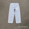 Unisex Streetwear Printed Straight Fit Denim Jeans Loose Comfortable Cotton Pants Casual Wear