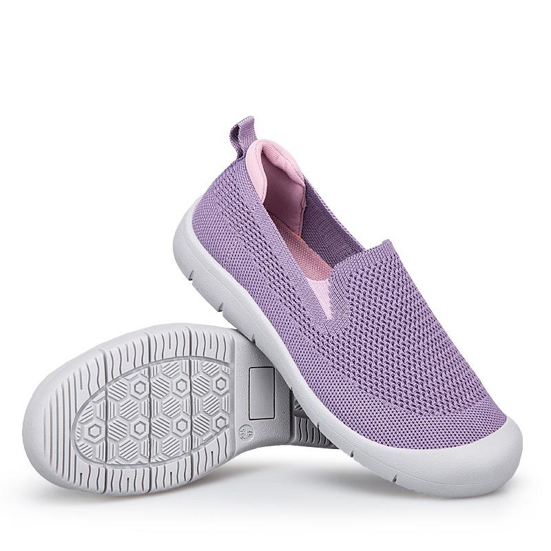 

Summer flying woven mesh sneakers women s soft-soled versatile running shoes casual walking shoes lazy shoes 41