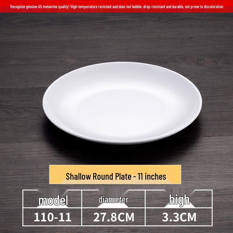 ShengXinhui Melamine Square Commercial Serving Plates (10-Pack)