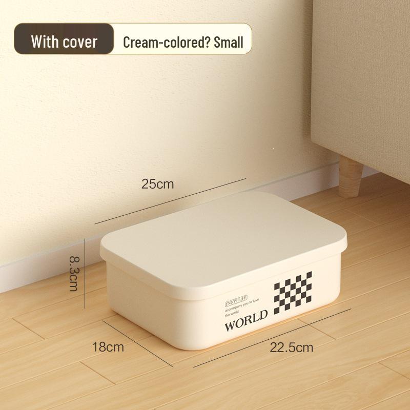 Rectangular Plastic Storage Box with Lid - Home Organizer for Snacks and Sundries