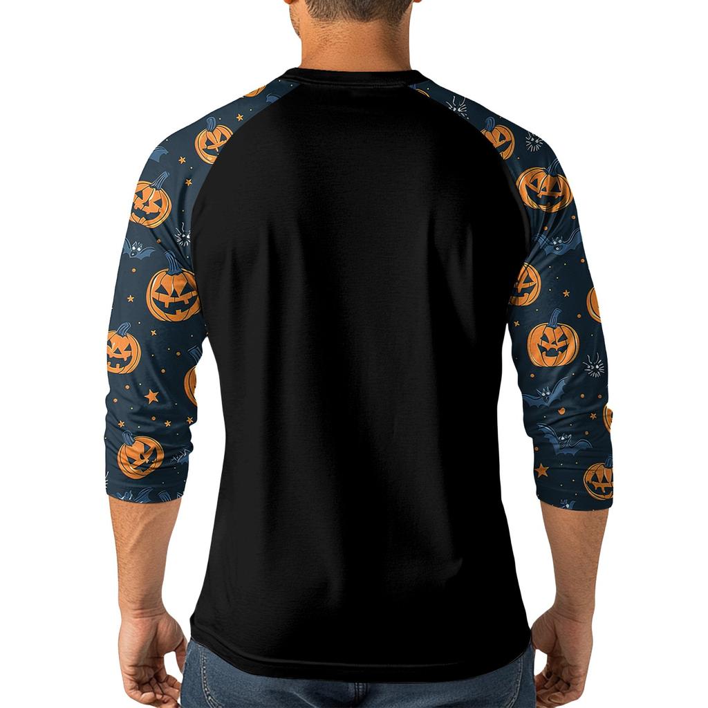 Pánské propínací tričko s kontrastním raglánovým 3/4 rukávem