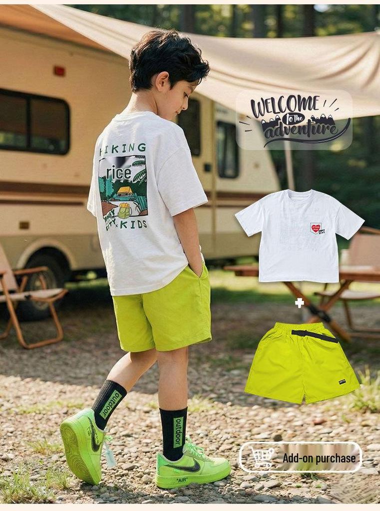 Japanese Kids' T-shirt: Quick-Dry Bamboo Cotton Short Sleeve for Boys and Girls