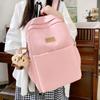 Women Solid Color Backpack Large Capacity Student Schoolbag Computer Backpack